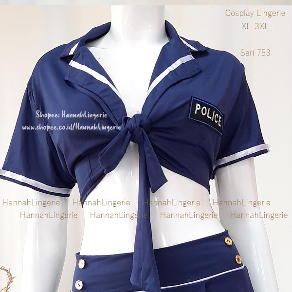 Lingerie Kostum M-3XL Baju Tidur Cantik Hot, Kado Unik Cosplay Lingerie Polisi Police Costume 753