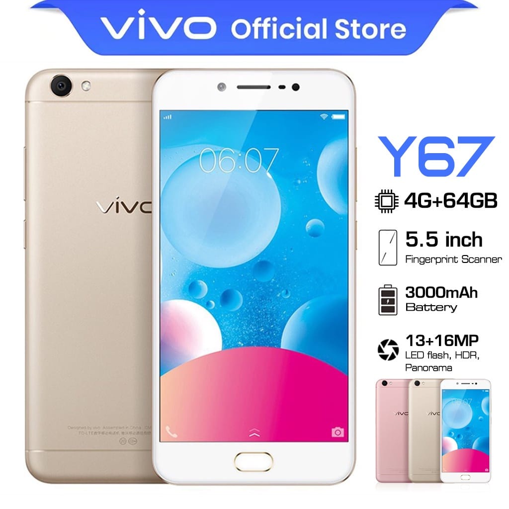 Hp VIVO Y67 Ram 4/64GB 5.5inch 4G LTE Garansi 1 tahun Grosir Termurah