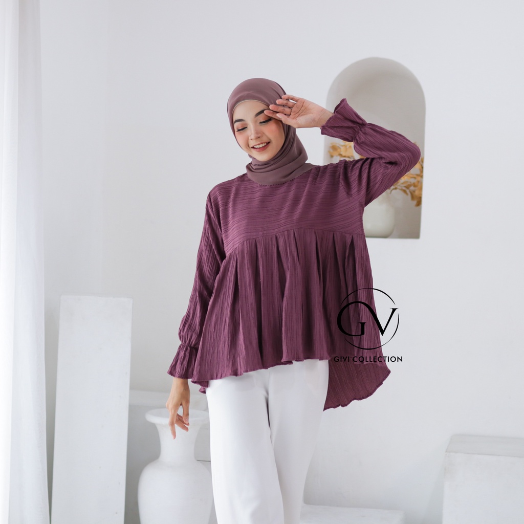 Emely top blouse | atasan wanita Lady crush | baju wanita terbaru