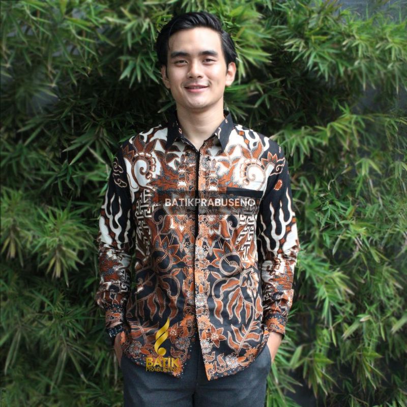 Baladewa Lengan Panjang Batik Pria Slimfit Original Prabuseno Full Furing Modern Premium Branded Hem