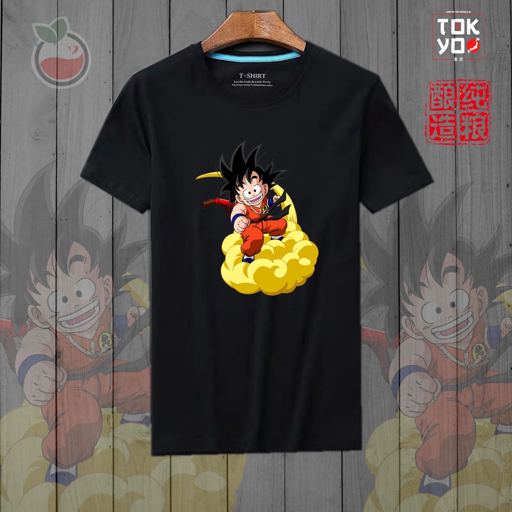 Lilipop Kaos Tshirt  Pria Dragon Ball Baju Distro Basic Lengan Pendek Cowok Kasual