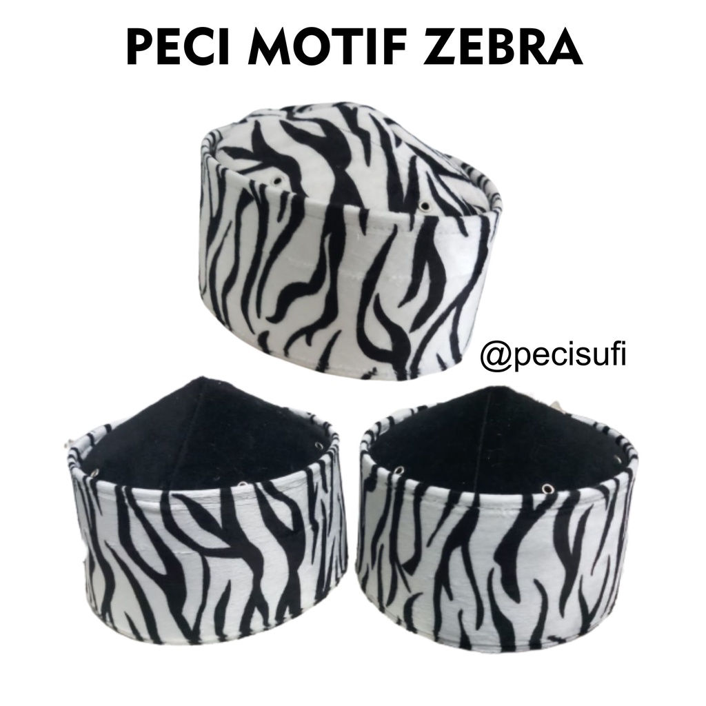 Peci Motif Zebra / Peci Unik / Peci Sufi / Songkok Kopiah