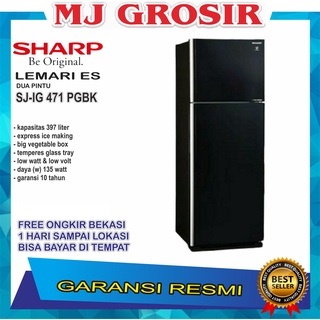 KULKAS SHARP SJ IG 471 PGBK LEMARI ES 2 PINTU SJIG 471 PGBK GRAND VETRO