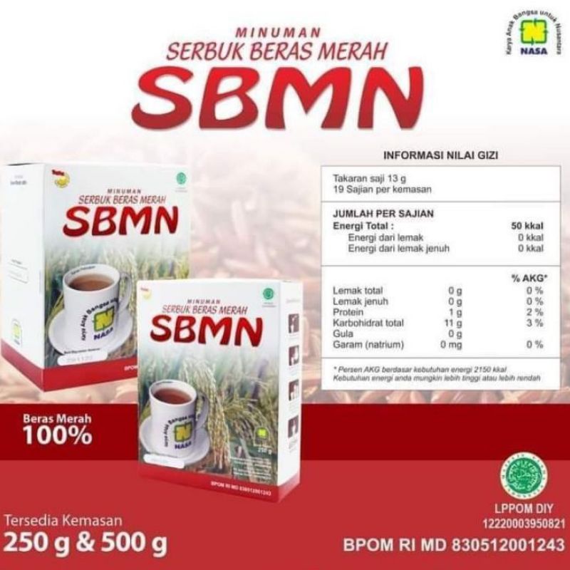 

SBMN & SBMNB Serbuk Beras Merah Natural NASA 250 Gram 500 Gram Murni Tanpa Pengawet