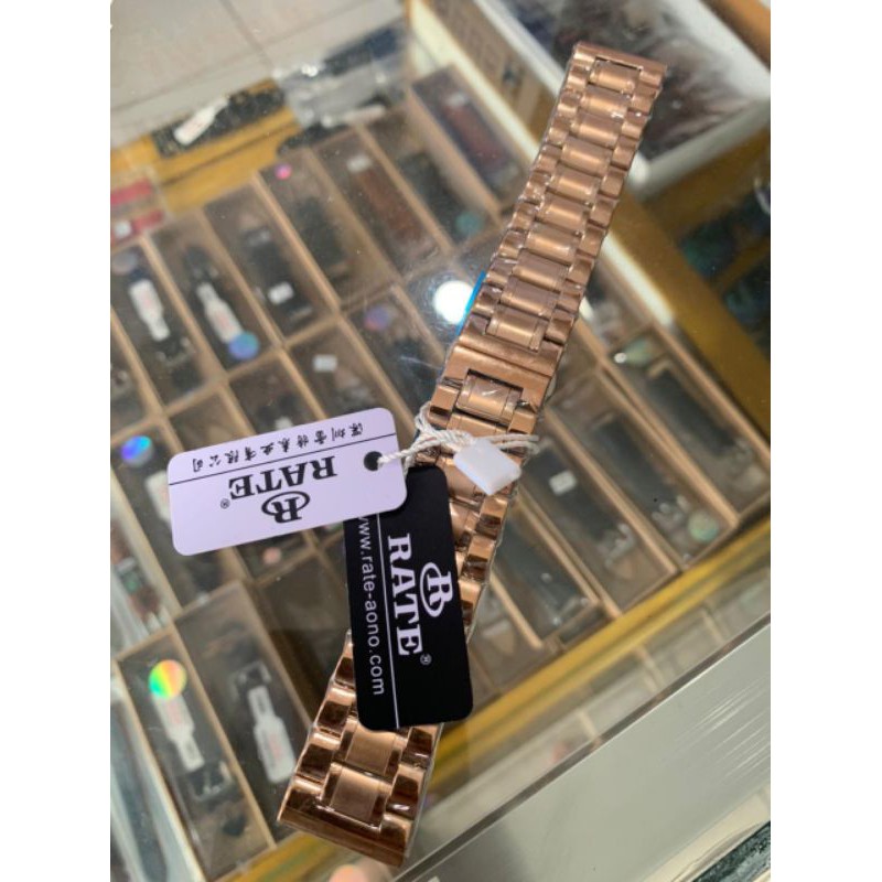 Strap Tali Jam Tangan rante rantai Original Stenlis teel ROSE GOLD buckle clik