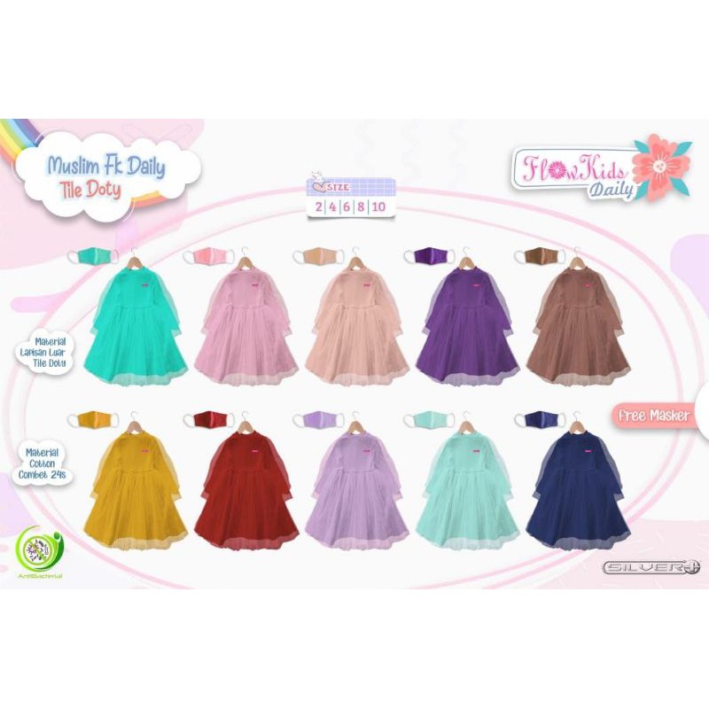 MUSLIM TULLE DOTY FLOWKIDS DAILY 2-10T