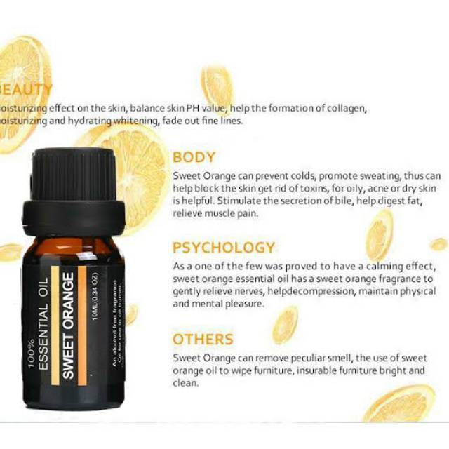 SWEET ORANGE ESSENTIAL OIL PURE 100% AROMATHERAPY AROMATERAPI MINYAK ATSIRI MURNI RHJY SWEET ORANGE