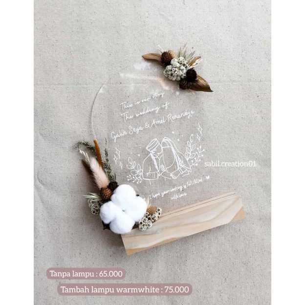 

Akrilik bunga kering warna natural handmade