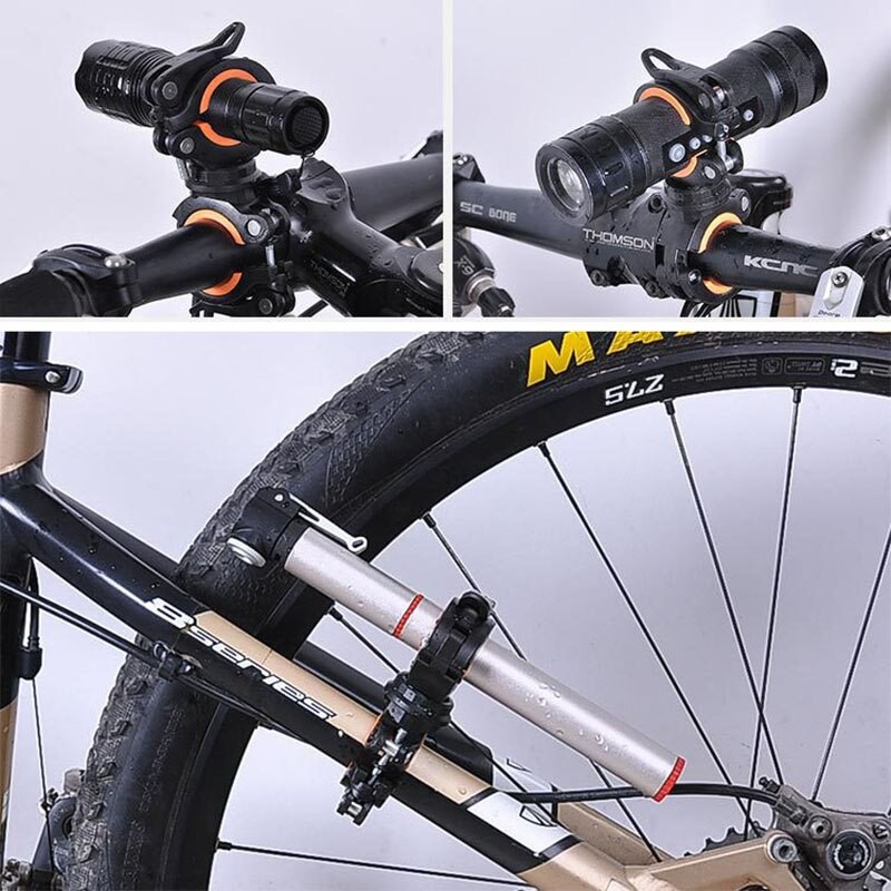 YGRETTE - Cycle Zone Clamp Penjepit Senter POMPA Stang Sepeda 360 Derajat Holder Dudukan Flashlight