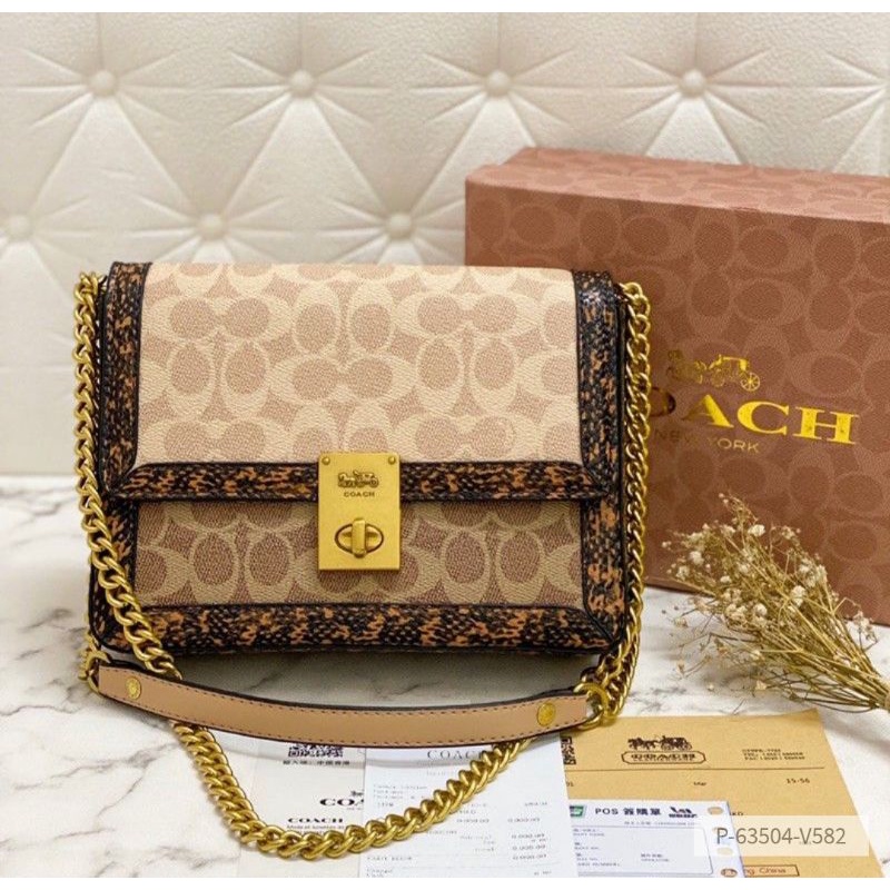 COACH HUTTON SNAKE SKIN TC4407 free BOX