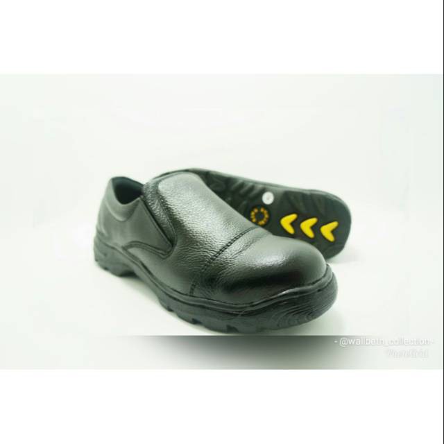 PAS DAN NYAMAN DIPAKE/ Sepatu safety booth king Arthur slip on kulit asli home industri Cibaduyut