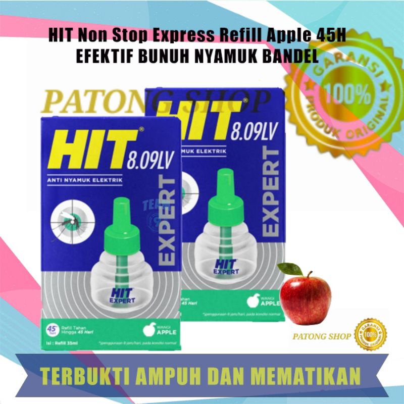 Hit nonstop Expert Refill Apel 35ml - Refill Obat Nyamuk cair Elektrik termurah