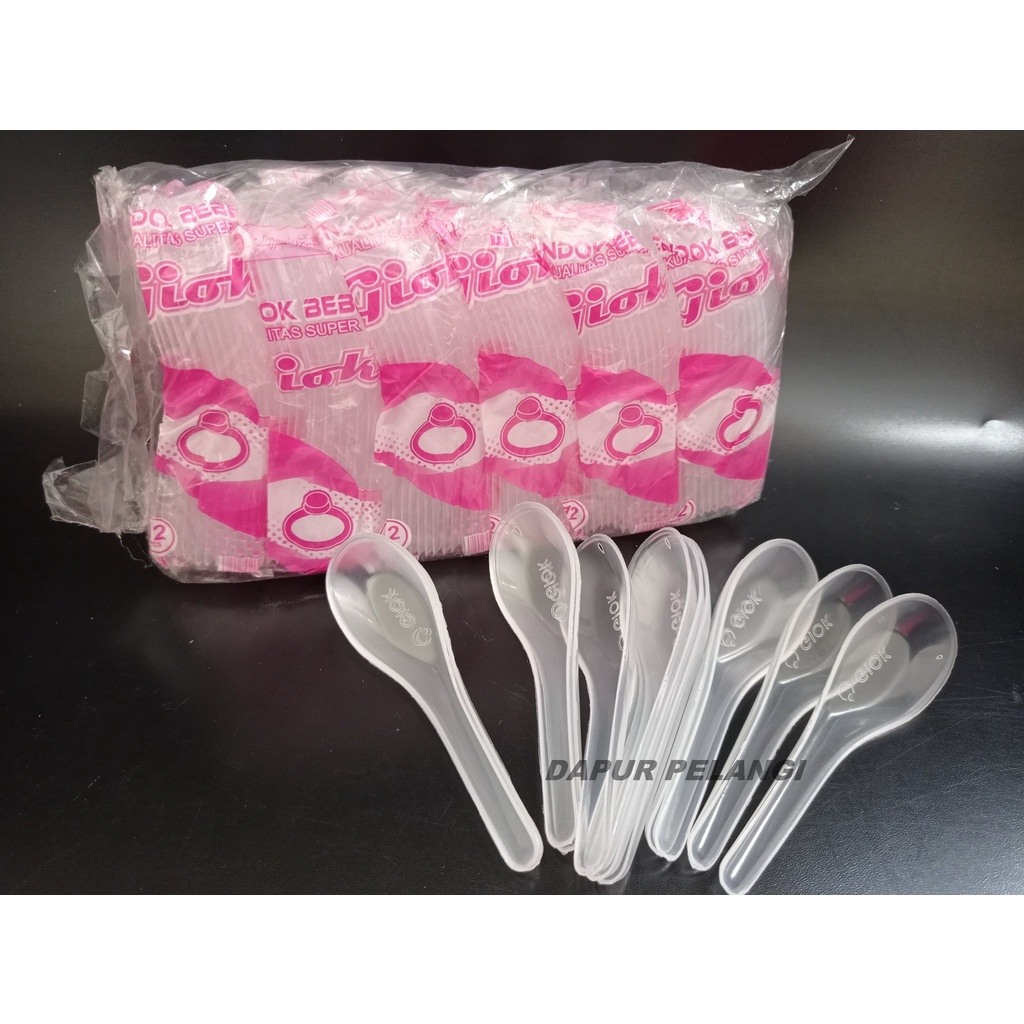 Sendok Plastik/Sendok Makan/Sendok Bebek Giok Putih Bening
