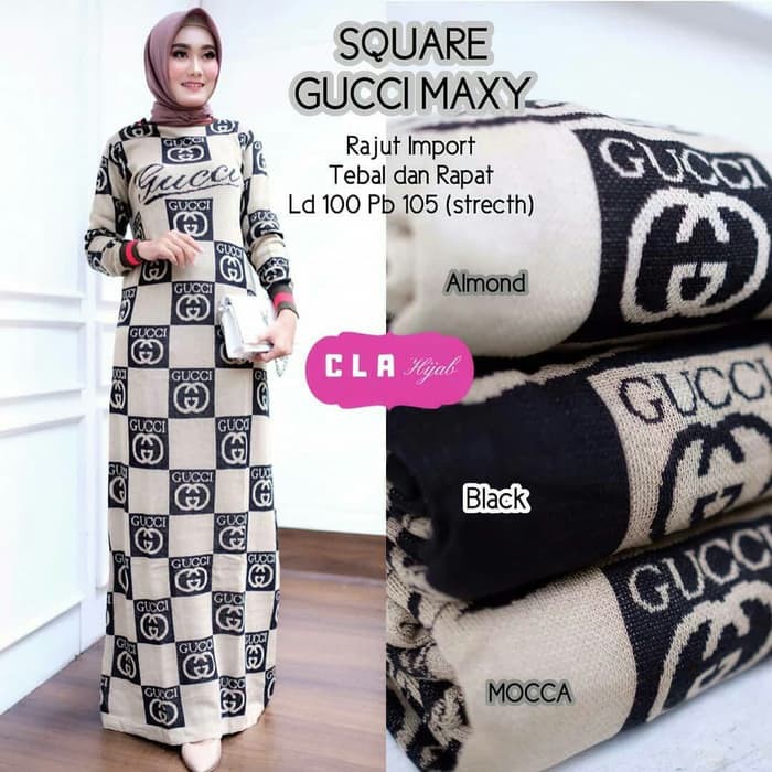 Square Gucci Maxi- dress rajut- maxi rajut- gamis rajut