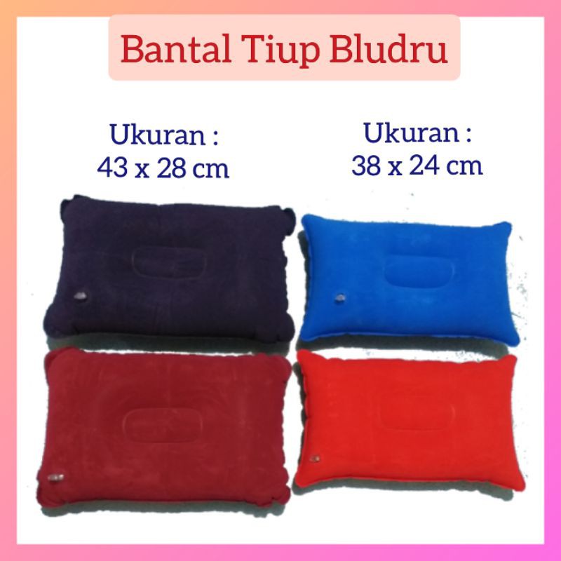 Bantal angin tiup vinyl bludru travel pillow