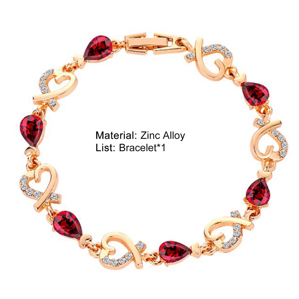 Hu Hu Hu Hu Hu Alat Bantu Pasang Kacamata♡ Gelang Rantai Bentuk Hati Aksen Berlian Imitasi Warna-Warni Bahan Zinc Alloy Untuk Wanita