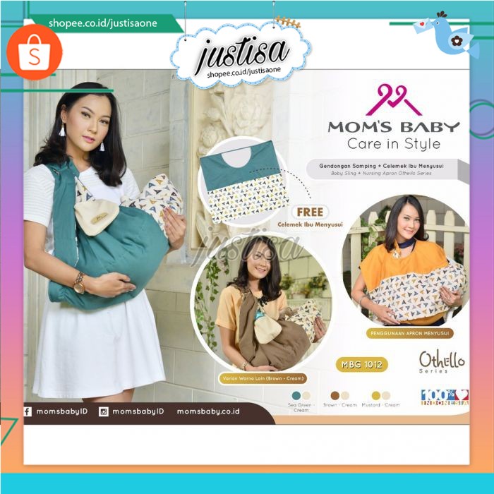 Promo !! SALE MOMS BABY-GENDONGAN BAYI SAMPING OTHELLO SERIES+FFREE APRON MBG 1012