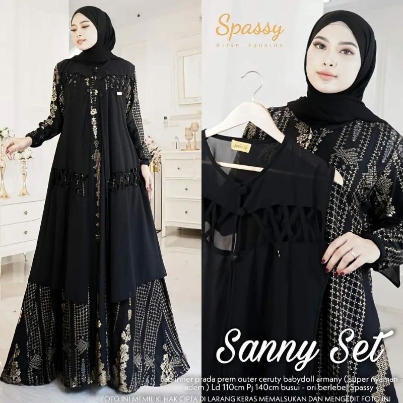 FASHION MUSLIM PAKAIAN WANITA GAMIS SANNY SET MAXY KEKINIAN TERLARIS