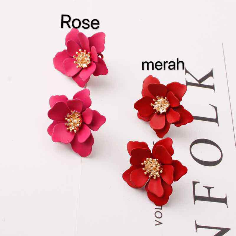 Anting Bunga Wanita Mode Geometric Drop Earrings Unik-5