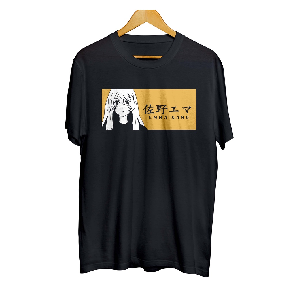 Kaos distro anime EMMA SANO - TOKYO REVENGERS 100% cotton combed 30s