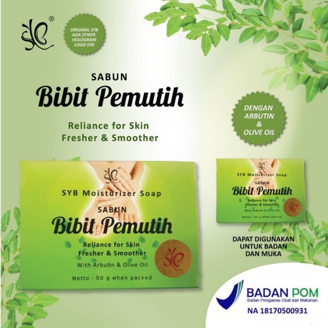 Sabun Pemutih Glowing Wajah dan Badan Bibit Pemutih Syb Original Ada BPOM