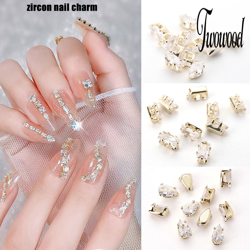 1 Set Ornamen Kuku 3D Bahan Metal Tahan Karat Untuk Manicure Charms