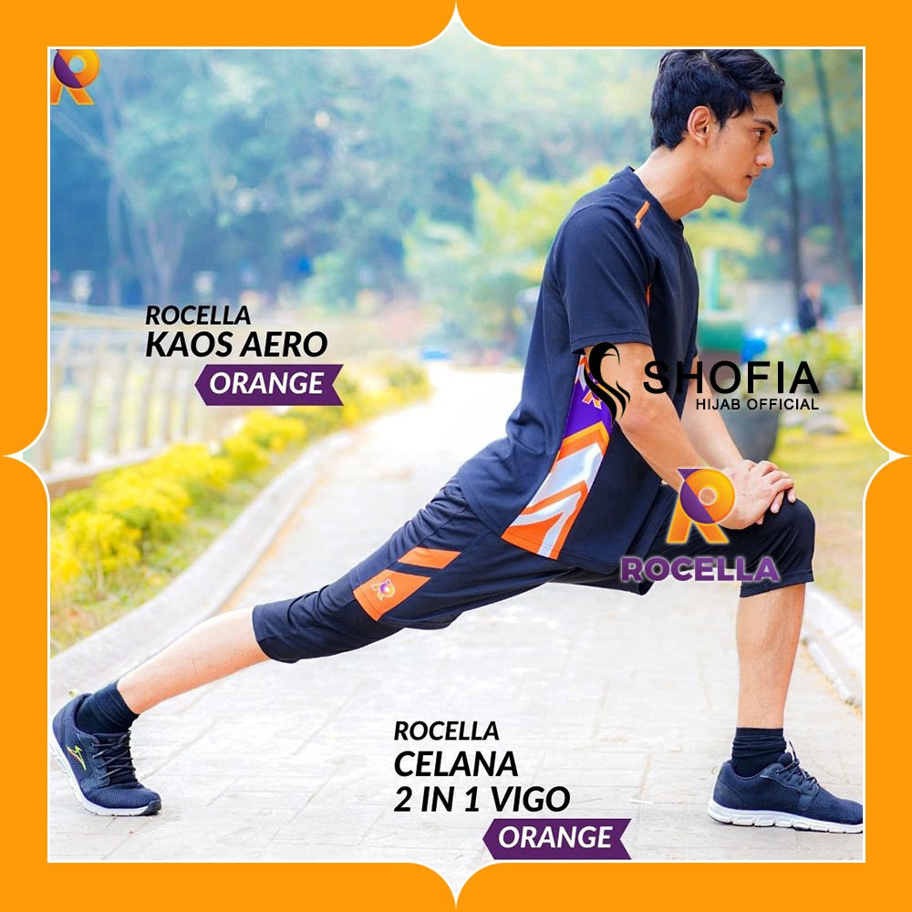 Rocella Celana Leging 2 in 1 Vigo Pria Jogging Training Olahraga Latihan Senam Futsal Sepak Bola