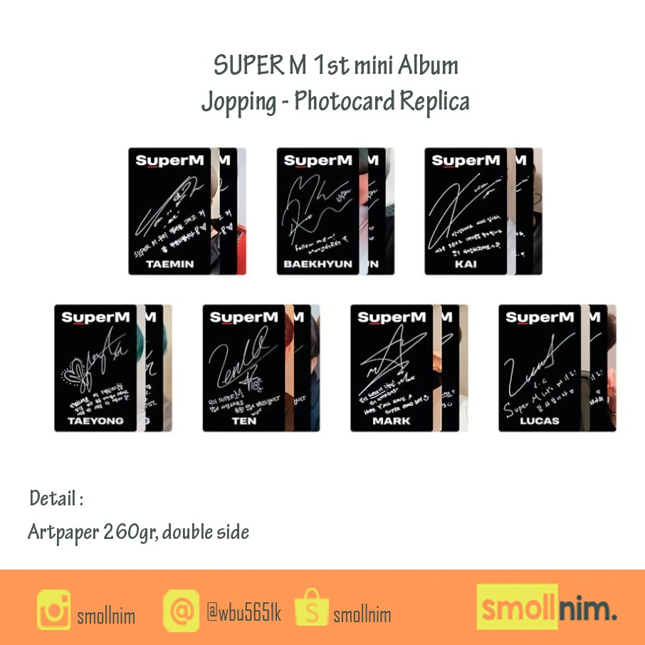 [Photocard Replica] SUPERM 1st Mini Album Jopping