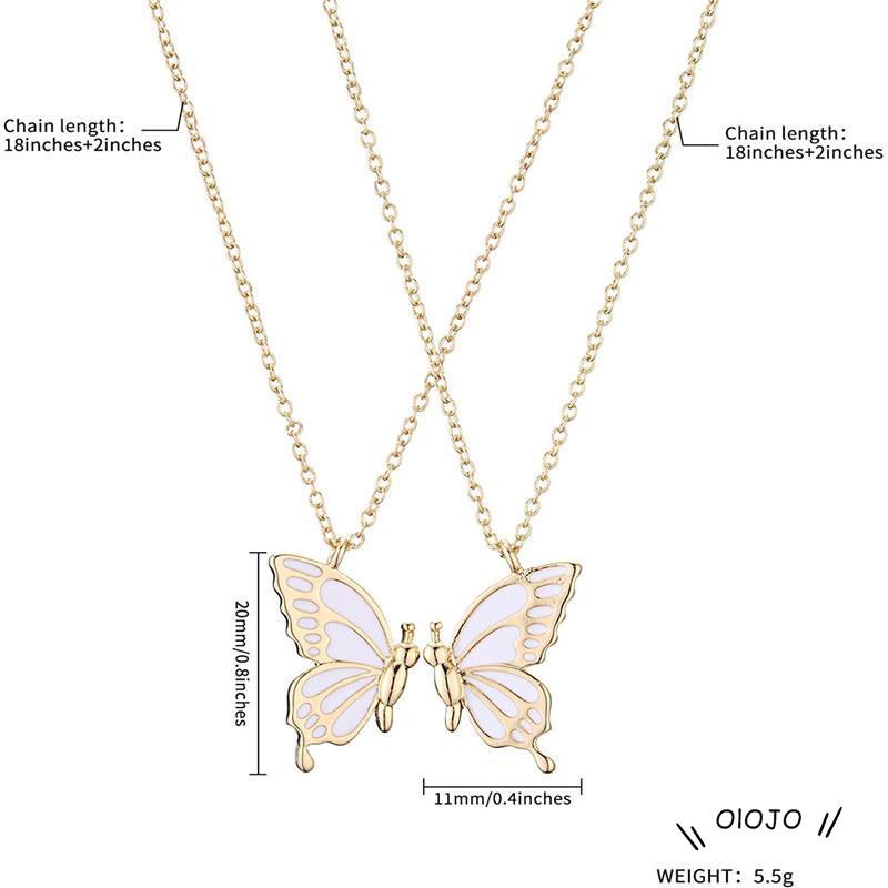 2pcs Kalung Rantai Dengan Liontin Kupu-Kupu Untuk Wanita - ol2
