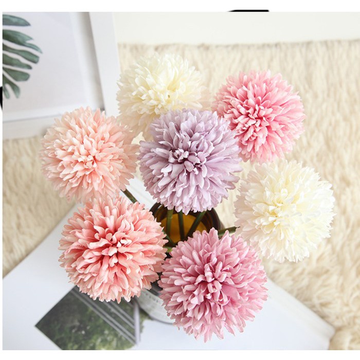 【CT】Bunga Plastik Dandelion  - Bunga Hydrangea - Bunga Dekorasi Hiasan Pesta Rumah