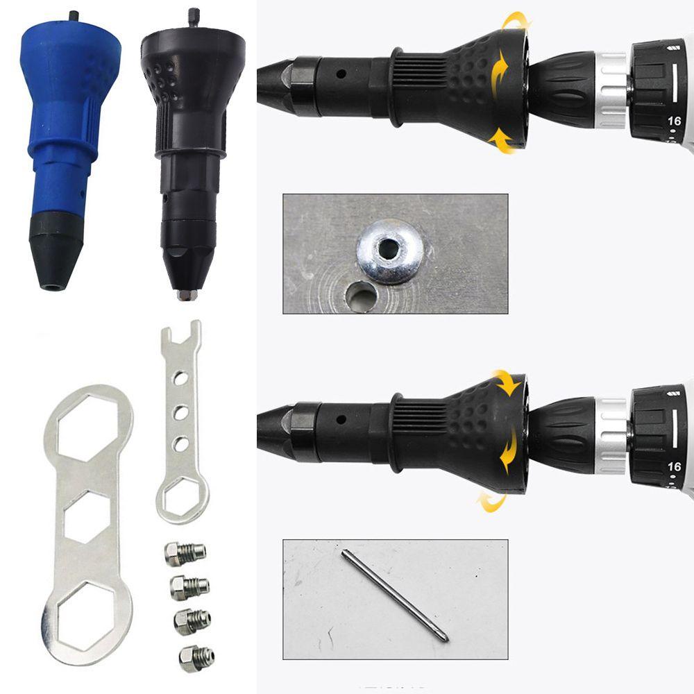 Populer Mur Rivet Elektrik Portable Nut Tool Riveting Drill Adaptor Alat Aksesoris Cordless Riveting Drill