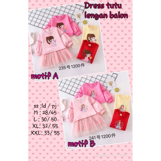 dress anak  import lengan balon