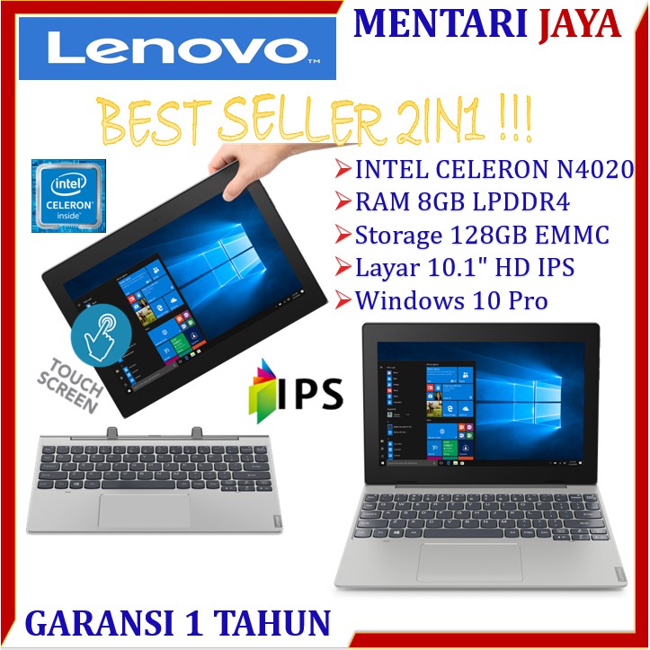 Laptop 2in1 Tablet Touchscreen Lenovo Ideapad D330 10IGL N4020 8GB 128GB Windows 10 Pro