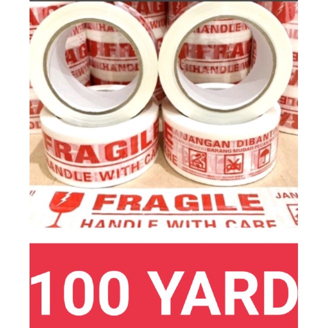 LAKBAN FRAGILE PUTIH 100 YARD
