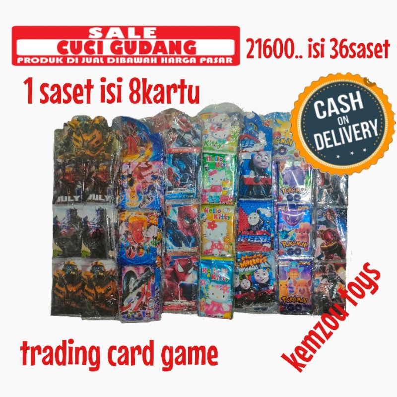 Mainan Kartu Trading Card Foil Grosir Murah Perpack 36Saset