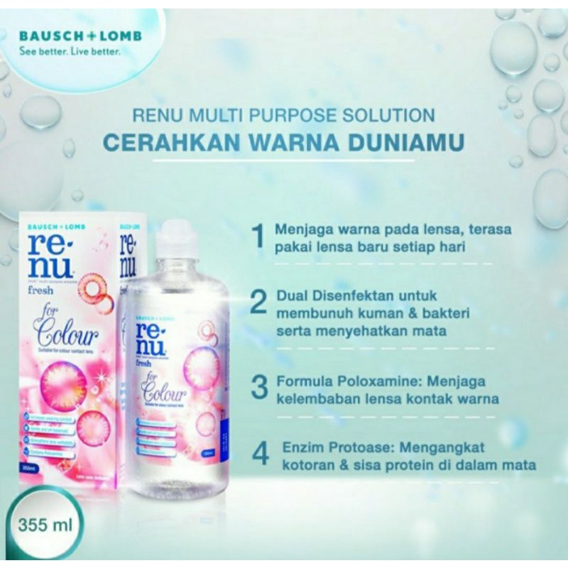 Cairan Softlen RENU COLOUR RENU PINK Air Soflens Lensa Warna uk.355ml