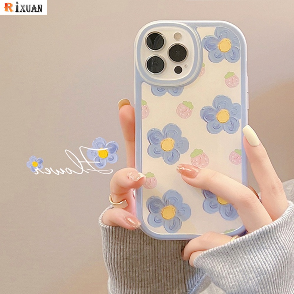 Soft Case Tpu Motif Lukisan Bunga Strawberry Untuk Realme C21Y C25Y Realme C11 2021 C35 C20 C25 C25S C15 C12 C17 C3 C2 C31 Realme 8 7i 5 5i 6i 30x