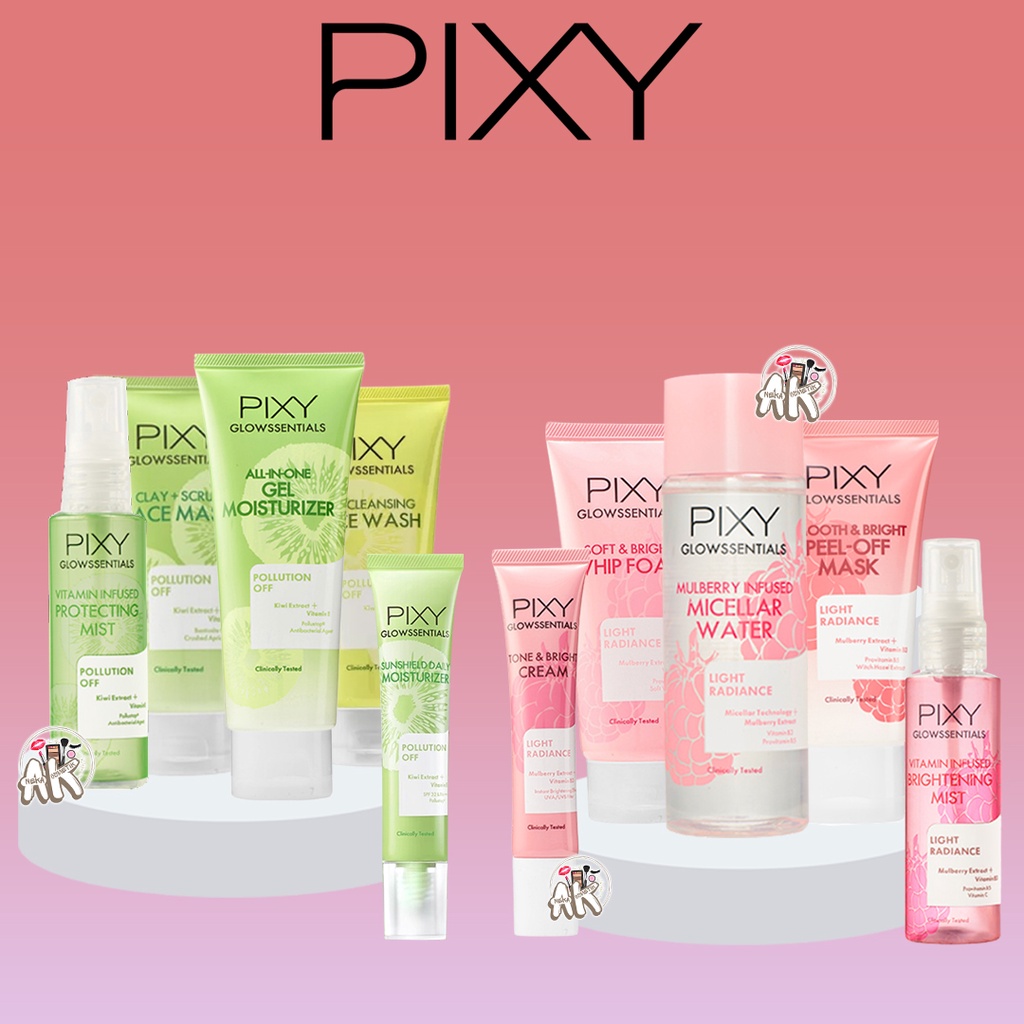 PIXY GLOWSSENTIALS Clay + Face Mask/Gel Moist/Face Wash/Whip Foam/Pell off Mask/Micellar Water