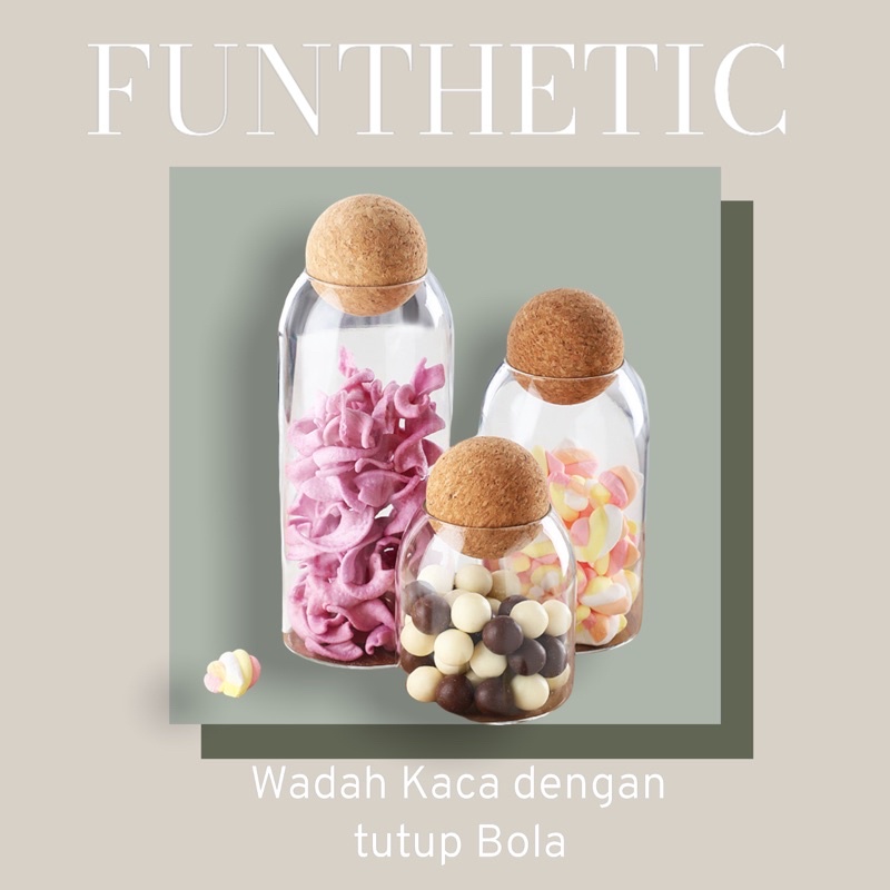 TOPLES KACA TUTUP KAYU BAMBOO 3set