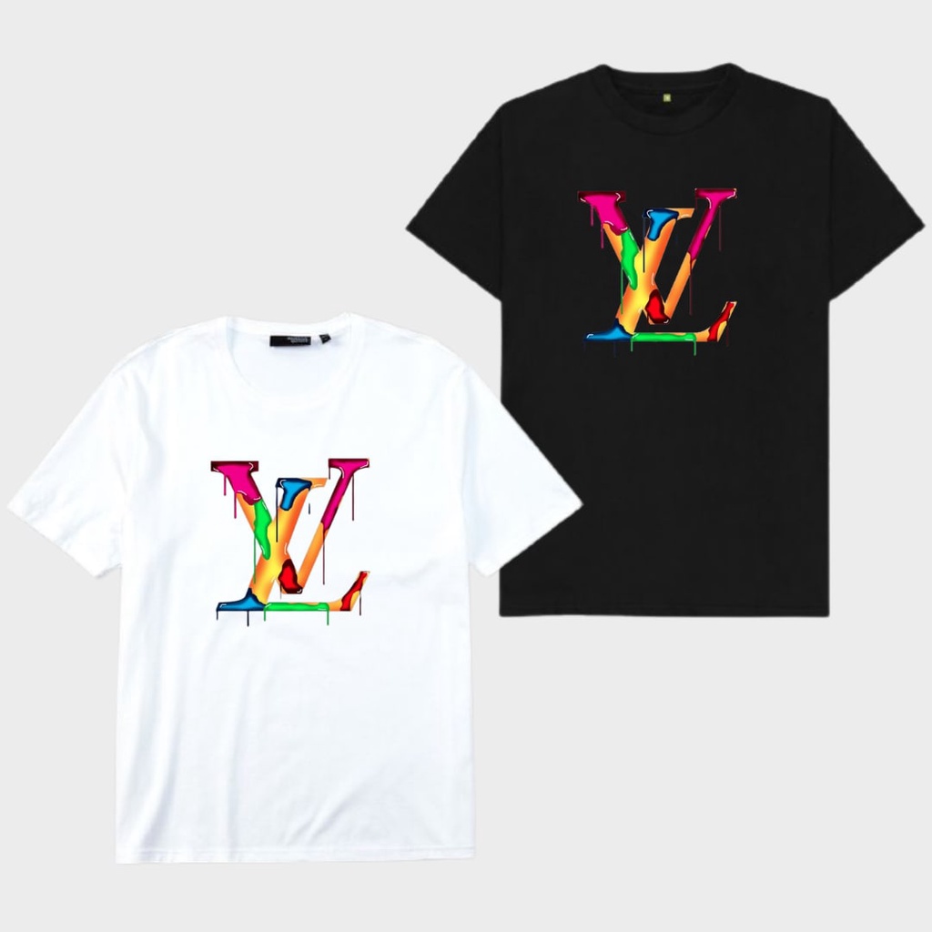 Clothing May - Kaos LV Rainbow Kaos Koas Dewasa Anak Karater Distro Kekinin T Shirt Tshirt T-Shirt Premium Murah Unisex Wanita Perempuan Pria Laki-Laki Cowok Cewek Bahan Cotton Combed 30S Katun Kombed Sablon Dtf Murah Premium Oversize Kaus Oblong