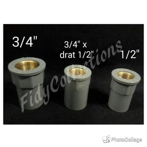 SOK DRAT DALAM KUNINGAN 3/4 DRAT KRAN 3/4