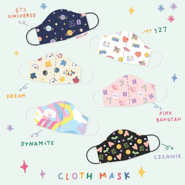 Kpop Mask Masker Kain NCT Bangtan