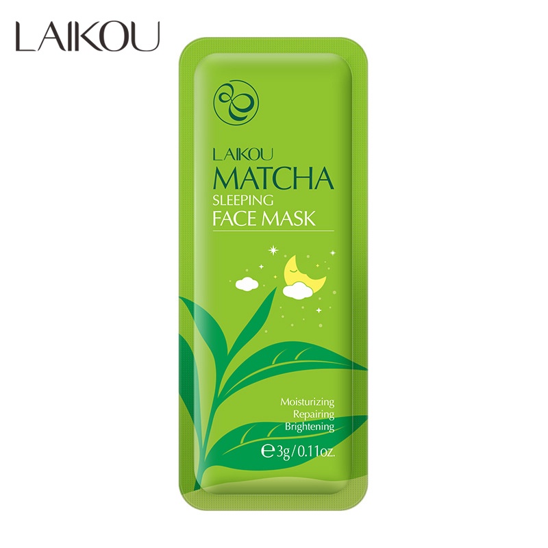 LAIKOU Sleeping Mask Matcha Krim Malam Menghirasi Menenangkan Jerawat 1pc