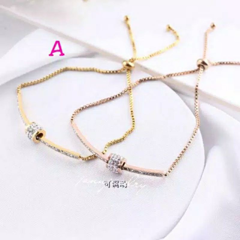 Gelang serut korea style titanium asli anti alergi dan karat