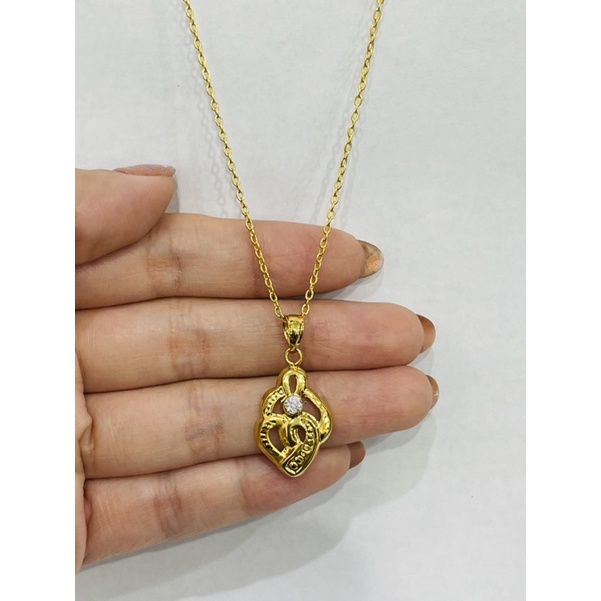 Kalung + liontin emas asli kadar 700 tali korea mewah elegant #12618