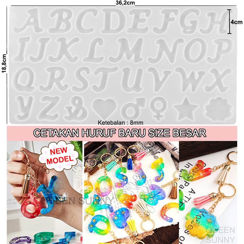 [NEW] Size BESAR Cetakan Huruf Latin A-Z & Simbol Love Bintang Alfabet Alphabeth Cetakan Resin Cetak