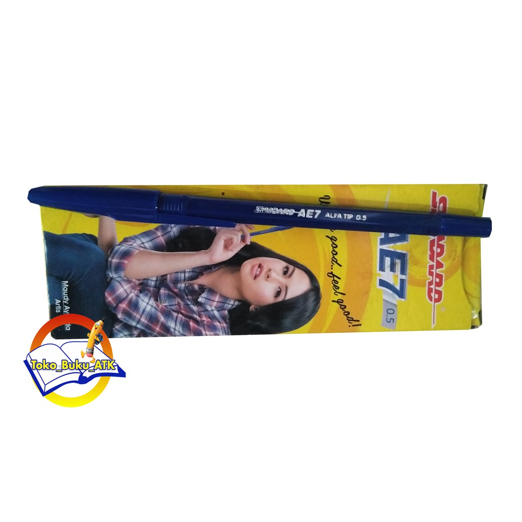 

Pen / Bolpen/ Pulpen/ Ballpoint/ Pena Standart AE7 Biru - 1 Pack (12 Pcs)