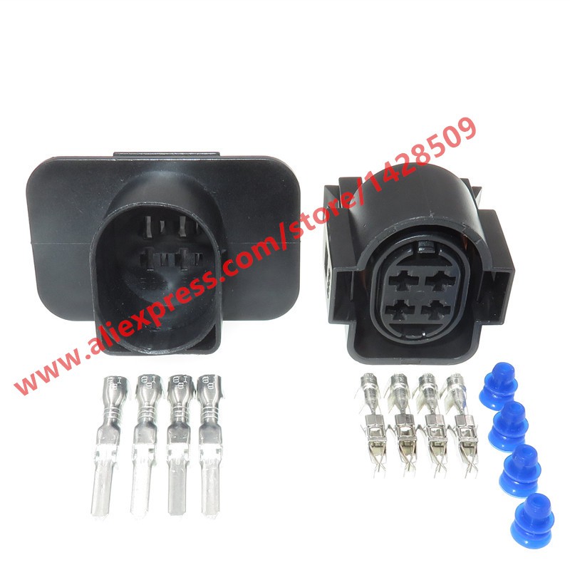 5 Sets 4 Pin Auto Car Light Lamp Socket Automotive Female Male Connector For Audi 1H0973734 1H0