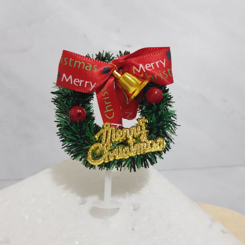 Tusukan Stick pohon natal Hiasan Kue cake Topper Christmas tree whreat