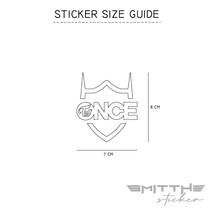 Stiker Once Twice shield Logo Cutting Sticker Decal Waterproof